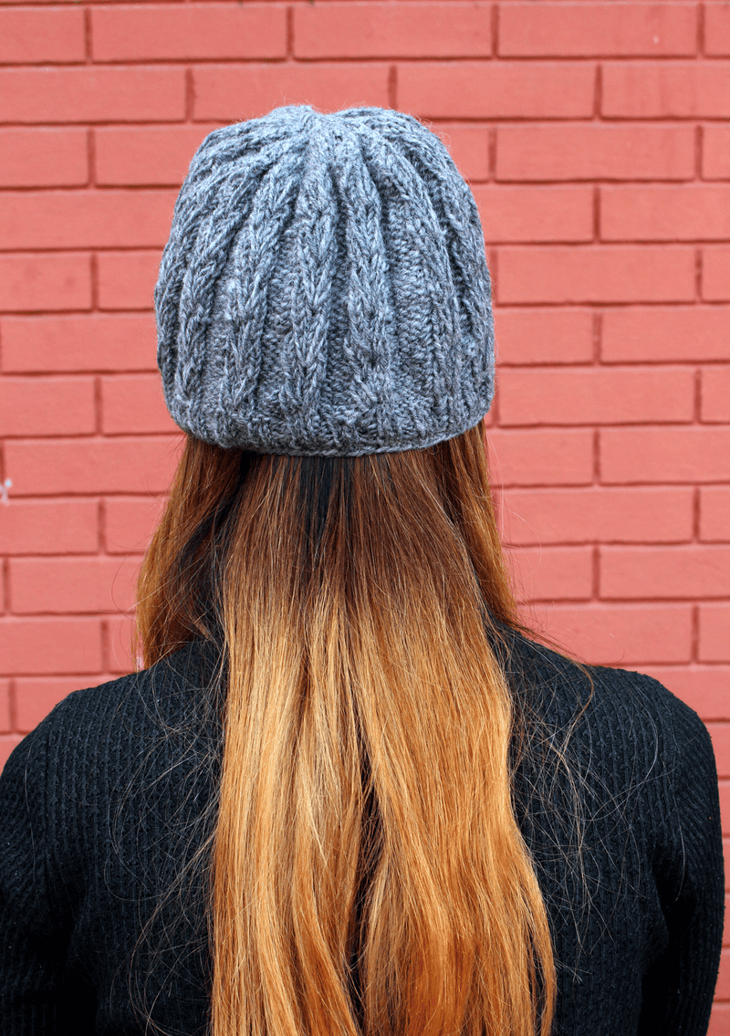 Nepalese Pure Wool Grey Sherpa Cap with Inner Fleece