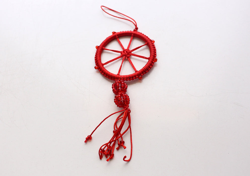 Charming Wheel of Life Car Hanging Decorated with Glass Beads - nepacrafts