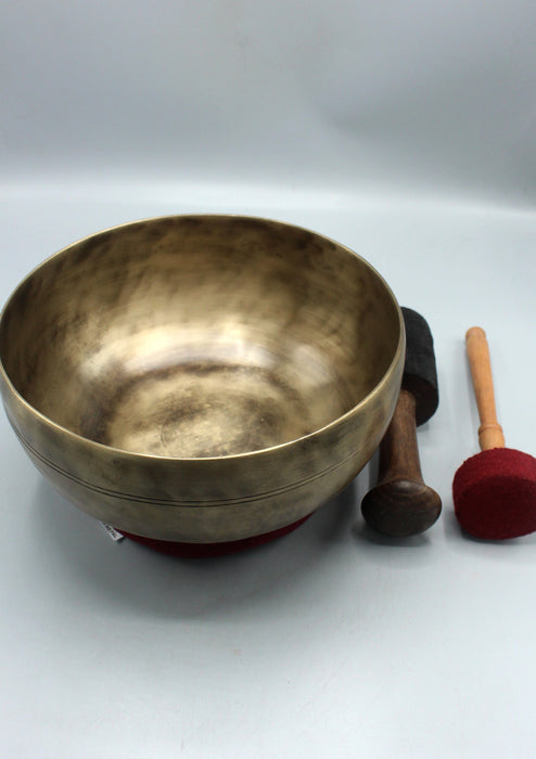 Tibetan Old Healing Glass Shape Singing Bowl