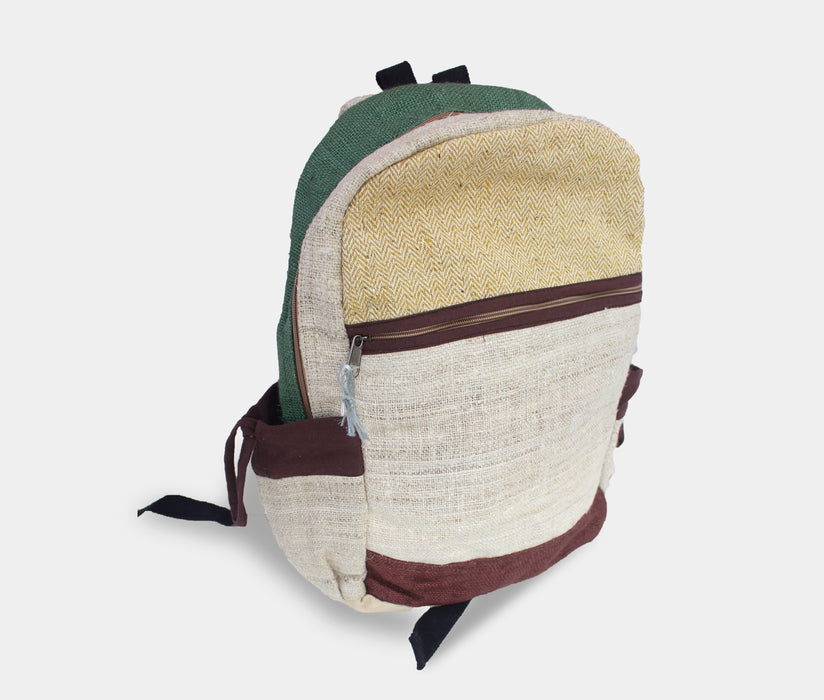 Durable Hemp Backpack with Cotton Patch - nepacrafts