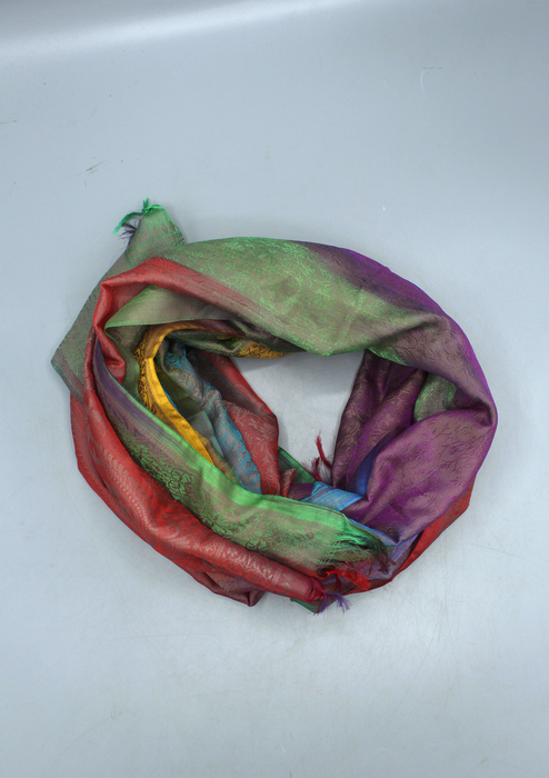 Silk Mixed Polyester Multi Color Shawls