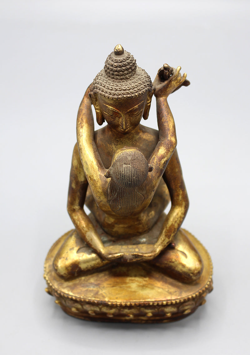 Gold Plated Samantabhadra BodhiSattva Statue