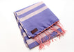 100% Reversible Gray Striped Blue Color Water Pashmina Shawl - nepacrafts