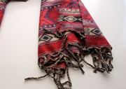 Purple and Black Jacquard Triangle Print Woolen Shawl - nepacrafts