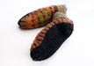 Green and Maroon Multicolor Woolen Indoor Lined Hand Knitted Socks - nepacrafts