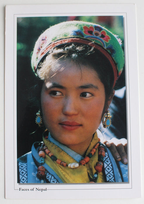 Faces of Nepal Postcard of Beautiful Girl in a Traditional Wear - nepacrafts
