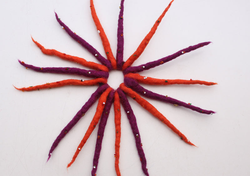 Merino Wool Felt Colorful Urchin Head Band - nepacrafts