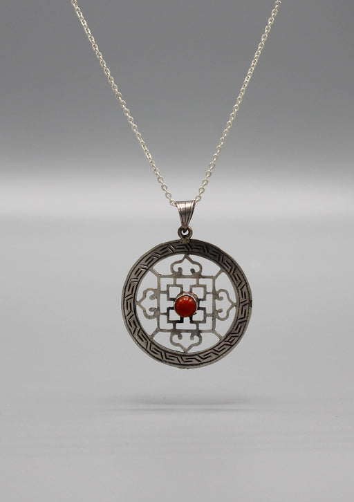 Tibetan Mandala Sterling Silver Pendant - nepacrafts