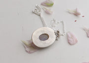 Radient Moonstone Pendant with Silver Chain 925 Silver Sterling - nepacrafts