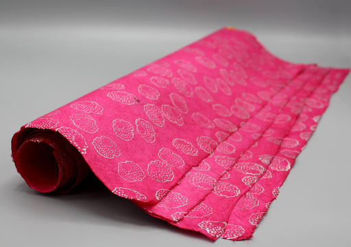 Raspberry Printed Pink Lokta Paper Gift Wrapper - nepacrafts