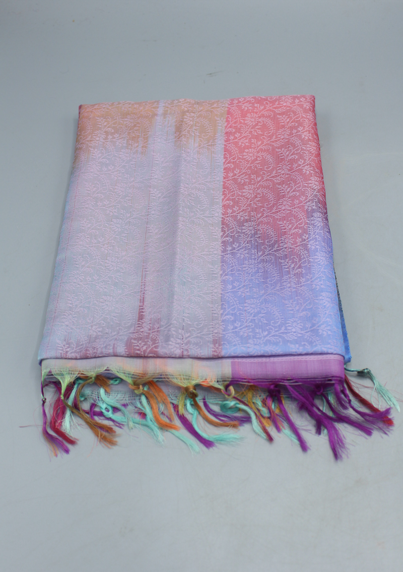 Silk Mixed Polyester Dark Mixed Colored Shawls