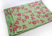 Pink Rose and Leaf Printed Green Gift Wrapping Paper - nepacrafts