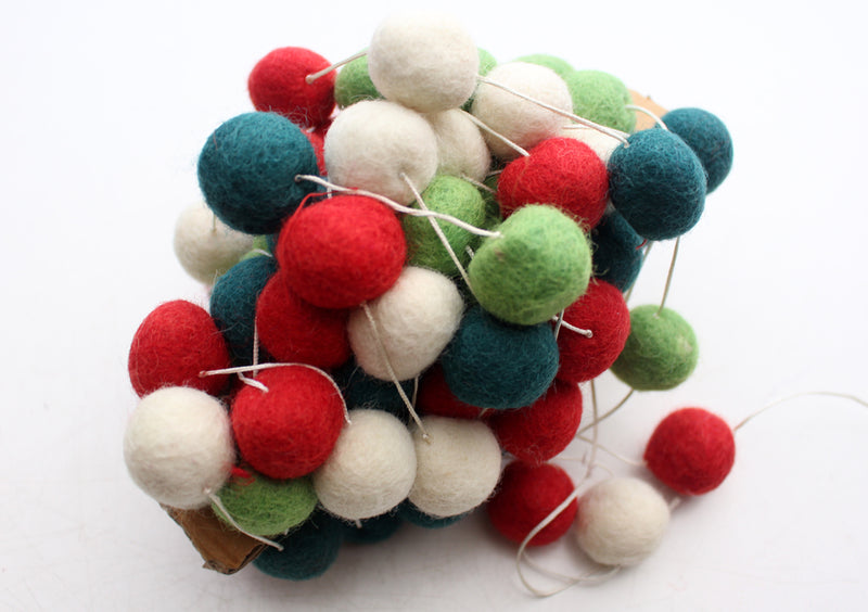 Felt Balls Hanging Christmas Hanging Room Decor Ornament - nepacrafts