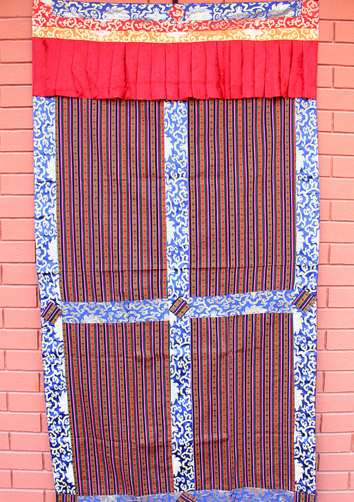Silk Border Bhutanese Fabric Door/ Wall Hanging Curtain - nepacrafts