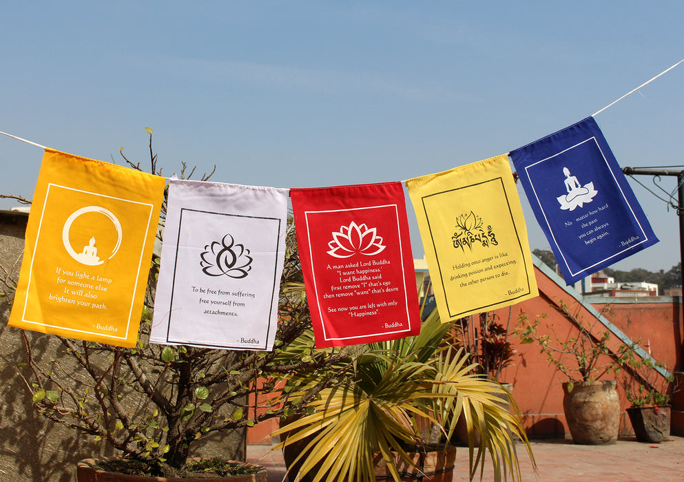 Meaningful Buddha Quote Prayer Flags