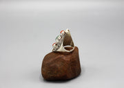 Filigree Design Inlaid Sterling Silver Chunky Finger Ring - nepacrafts
