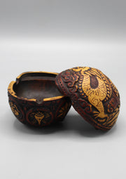 Brown Skull Head Carving Incense Burner - nepacrafts