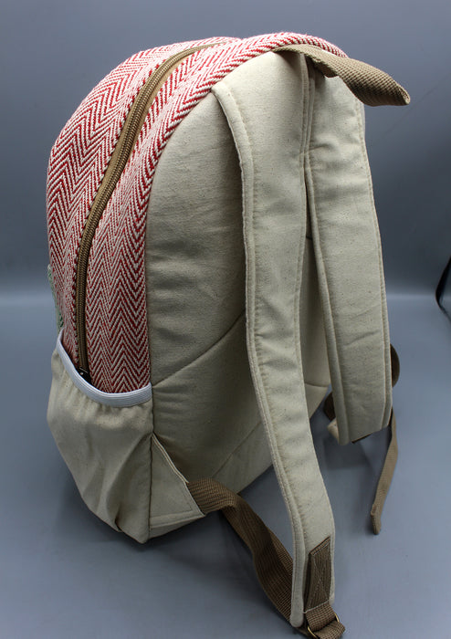 Love Printed Natural Hemp Backpack
