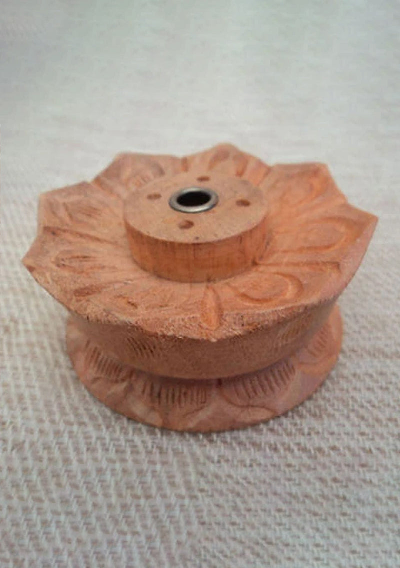 Handcarved Lotus Wooden Incense Burner
