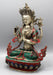 Jeweled Tibetan Silver Plated Chenrezig Statue - nepacrafts