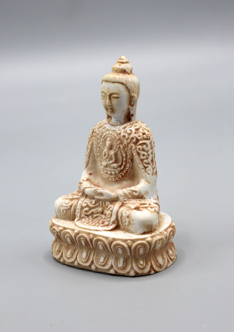Intricate Carvings Meditating Buddha Resin Statue
