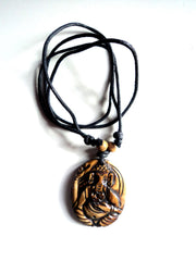 Hand Carved Ganesh Bone Pendant Necklace - nepacrafts