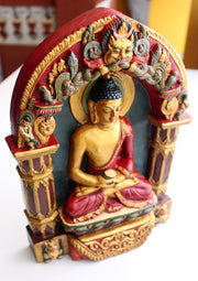 Amitabh Buddha Clay Wall Hanging from Nepal - nepacrafts