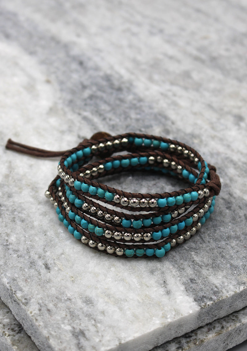 Colorful Glass Beaded Four Wraps Bracelet - nepacrafts