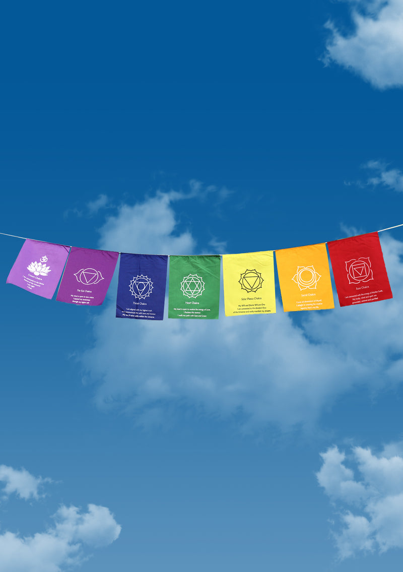 Seven Chakra Healing Prayer Flags