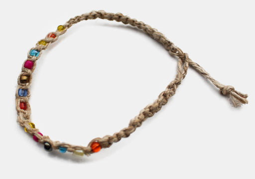 Tricolor Beads Hemp Bracelet - nepacrafts