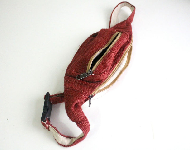 Maroon Hemp Fanny Pack - nepacrafts