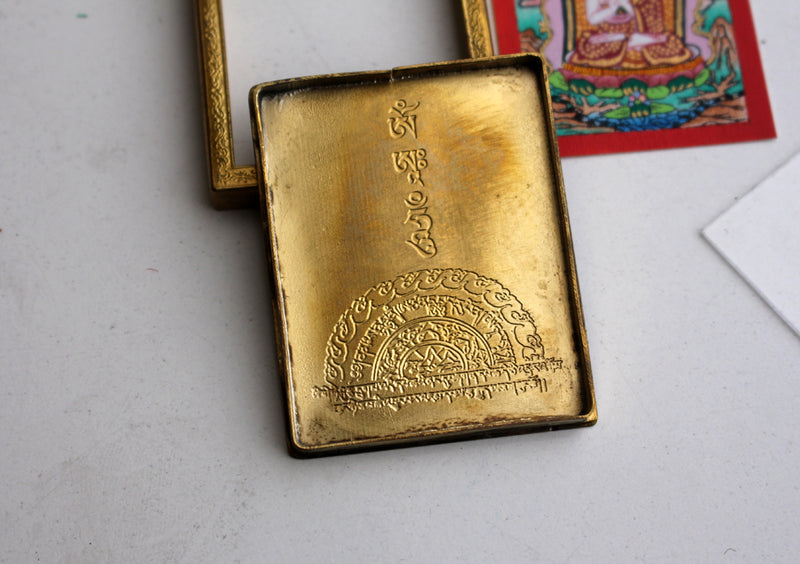 Vairochana Mini Thangka Amulet Pendant - nepacrafts