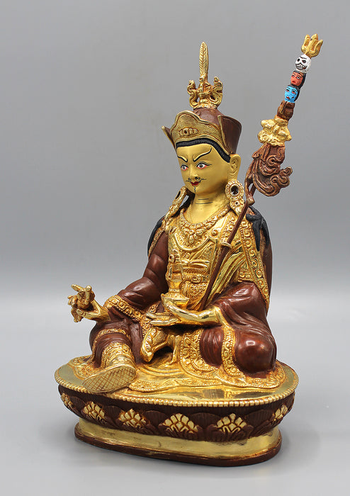 Gold Plated Guru Padmasambhava Statue