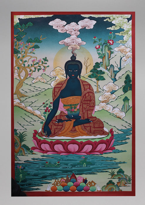 Healing Medicine Buddha Thangka Painting