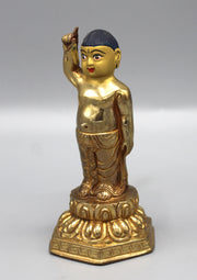 Fully Gold Plated Standing Buddha Statue - nepacrafts