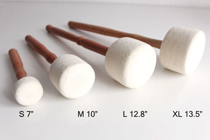 Set of 4 Various Sized White Felt Drum Sticks
