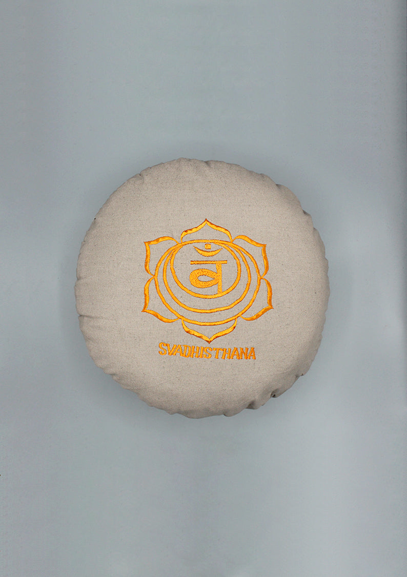 Seven Chakra Svadisthana Cotton Round Meditation Cushion