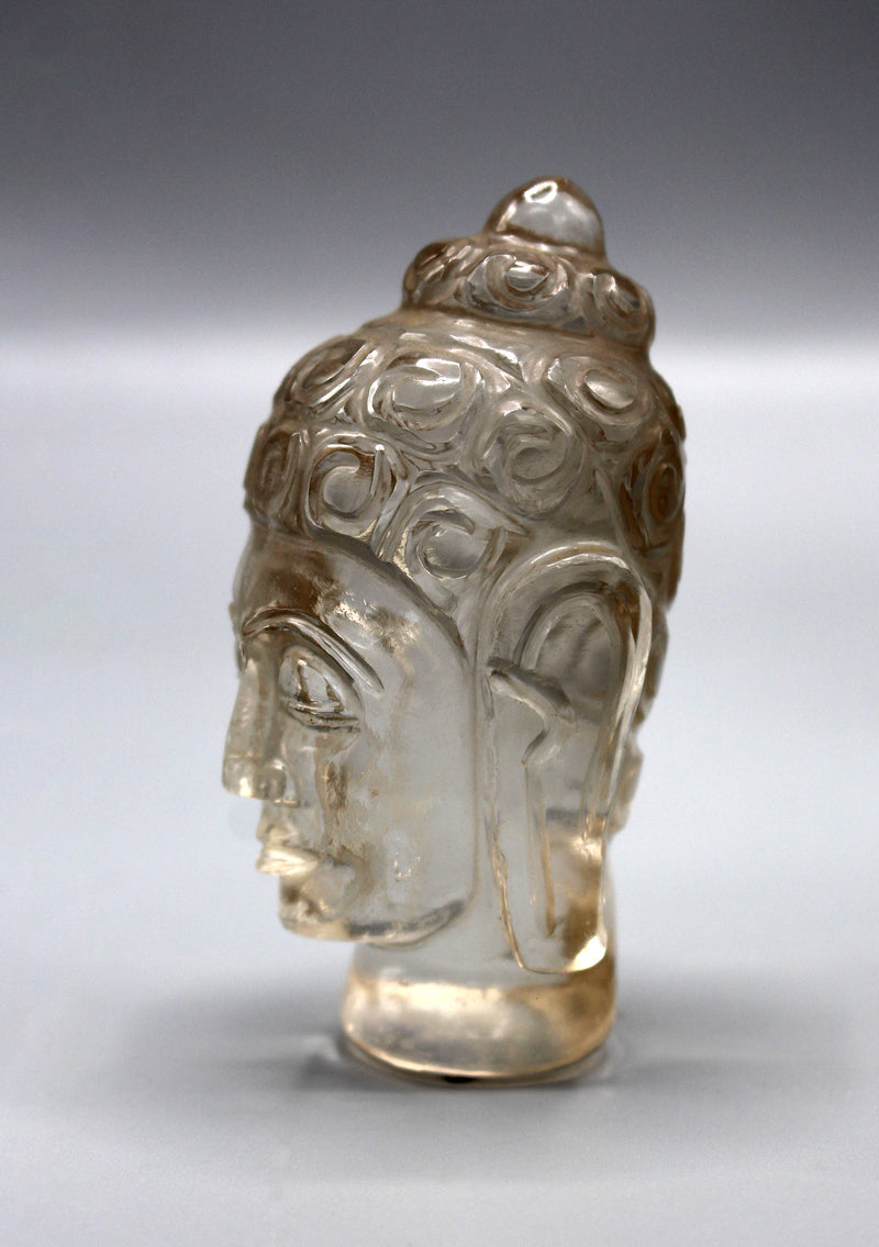 Fine Carving Crystal Buddha Head Statue