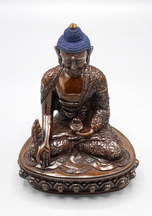 Finely Handcarved Copper Oxidized Medicine Buddha Statue