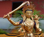 Partly Gold Plated Male Bodhisattva Manjushri Statue 8" High-SSST317 - nepacrafts