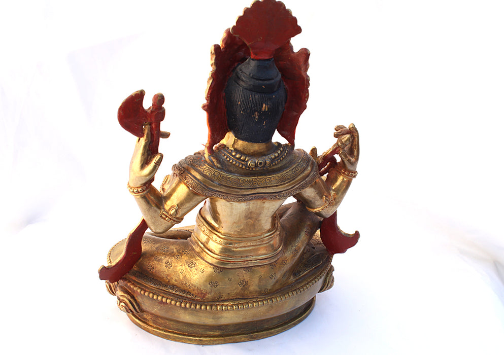 Gold Plated Majestic Lord Ganesha Statue 9" High SST194 - nepacrafts