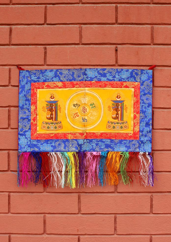 Kalachakra with Mandala Horizontal Brocade Wall Hanging
