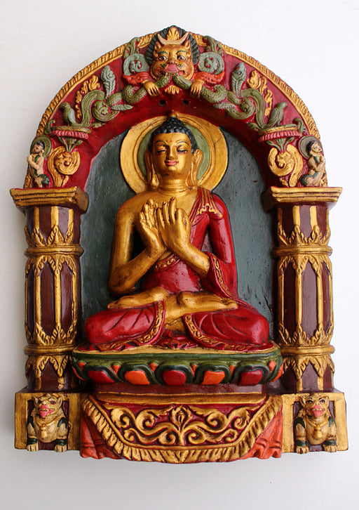 Beautiful Vairochana Clay Wall Hanging from Nepal - nepacrafts