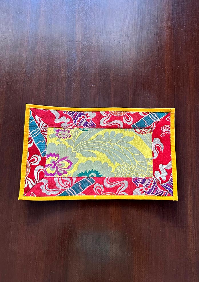 Floral Pattern With Red Brocade Altar Cloth