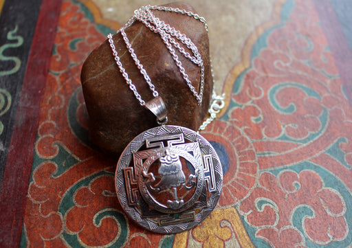 Silver Sterling 8 Auspicious Victory Pendant - nepacrafts