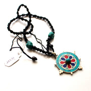 Circle of Flower White Metal Pendant - nepacrafts