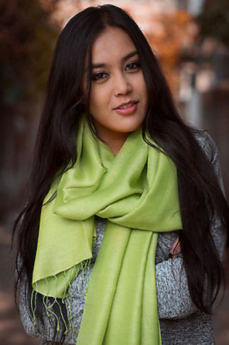 Soft Spring Silk Pashmina Shawl-Parrot Green