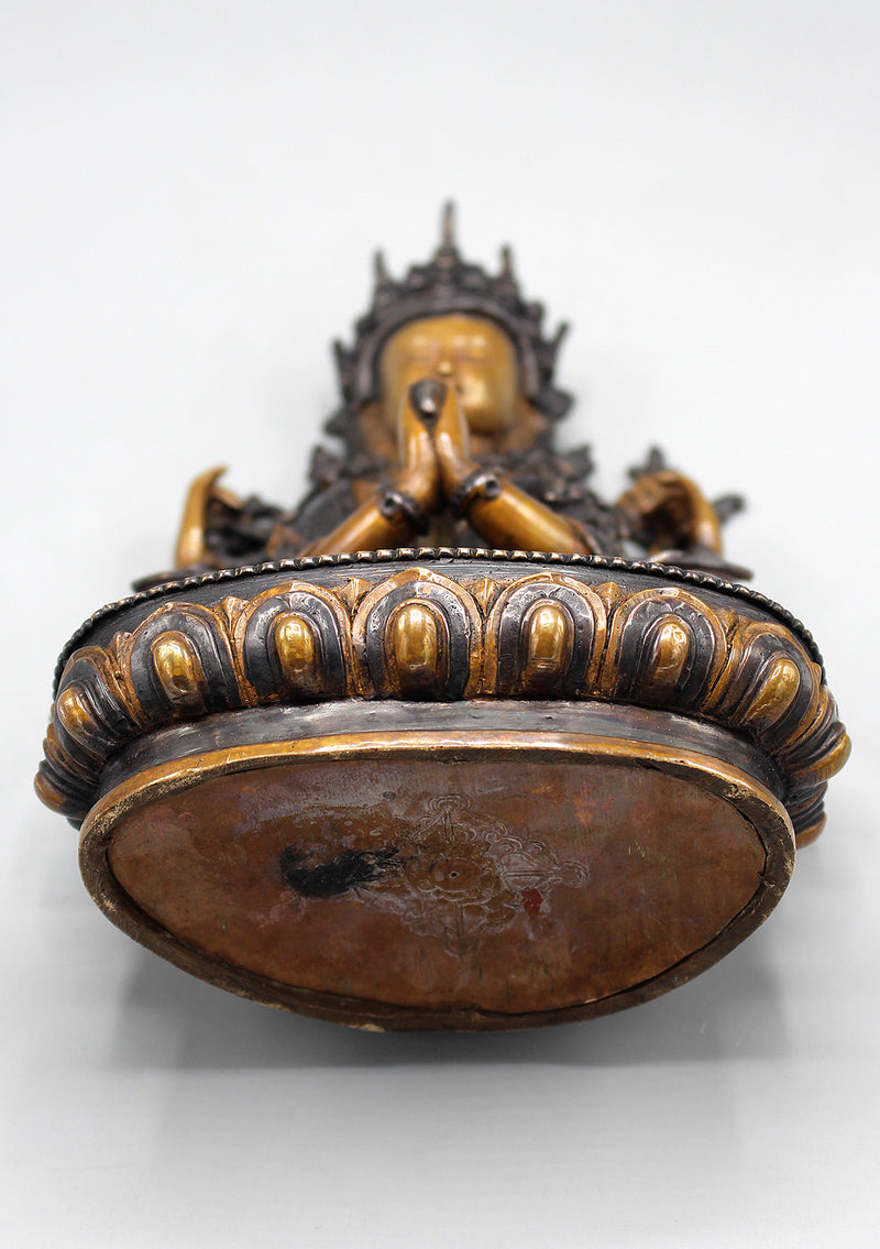 Copper Oxidized Chenrezig Statue