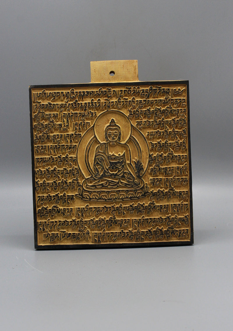 Medicine Budhha Wooden Prayer Flags Block Print
