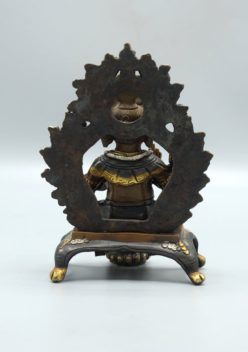 Four Armed Ganesha Statue Sitting on Throne 5.5"